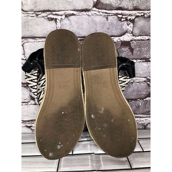 Frye & Co Kole White Black Asymmetrical Espadrilles Sandals Women Sz 8.5M US/39 - Picture 16 of 16